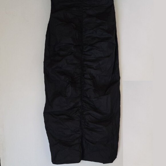 NWT RHODE BLACK TESSA RUCHED MIDI DRESS SIZE 0 - Picture 5 of 8